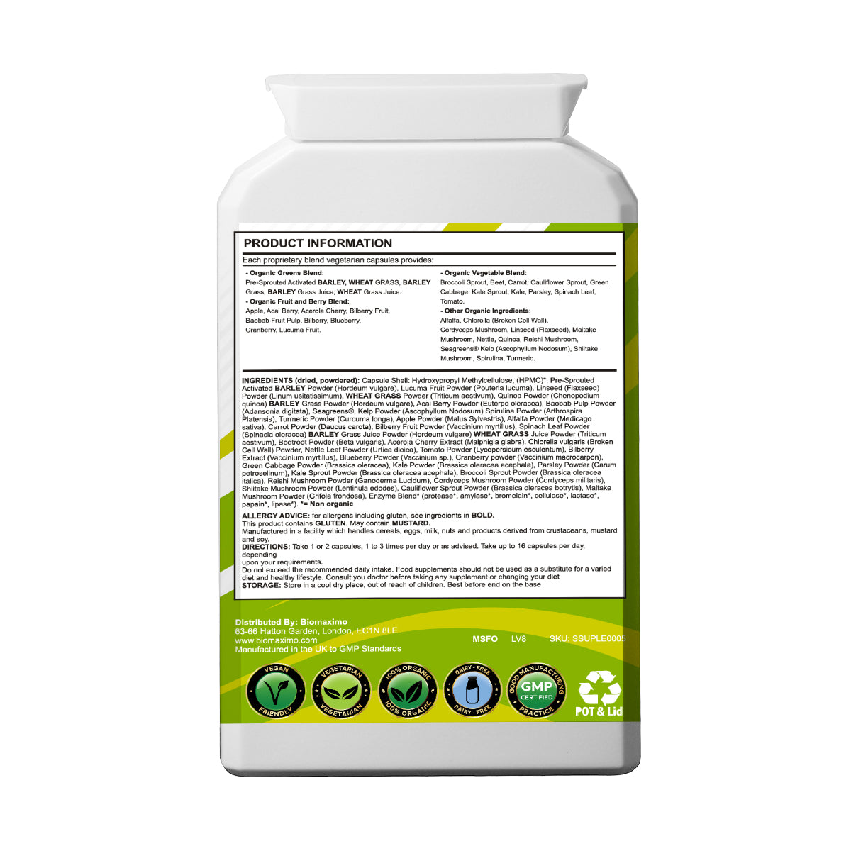 best green superfood and organic whole food supplement, with over 35 green foods