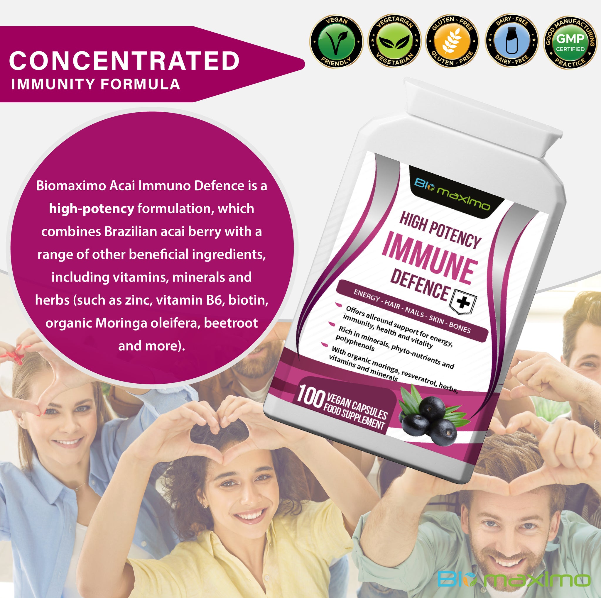 Immune system and Immune Response supplement with vitamins, minerals and herbs
