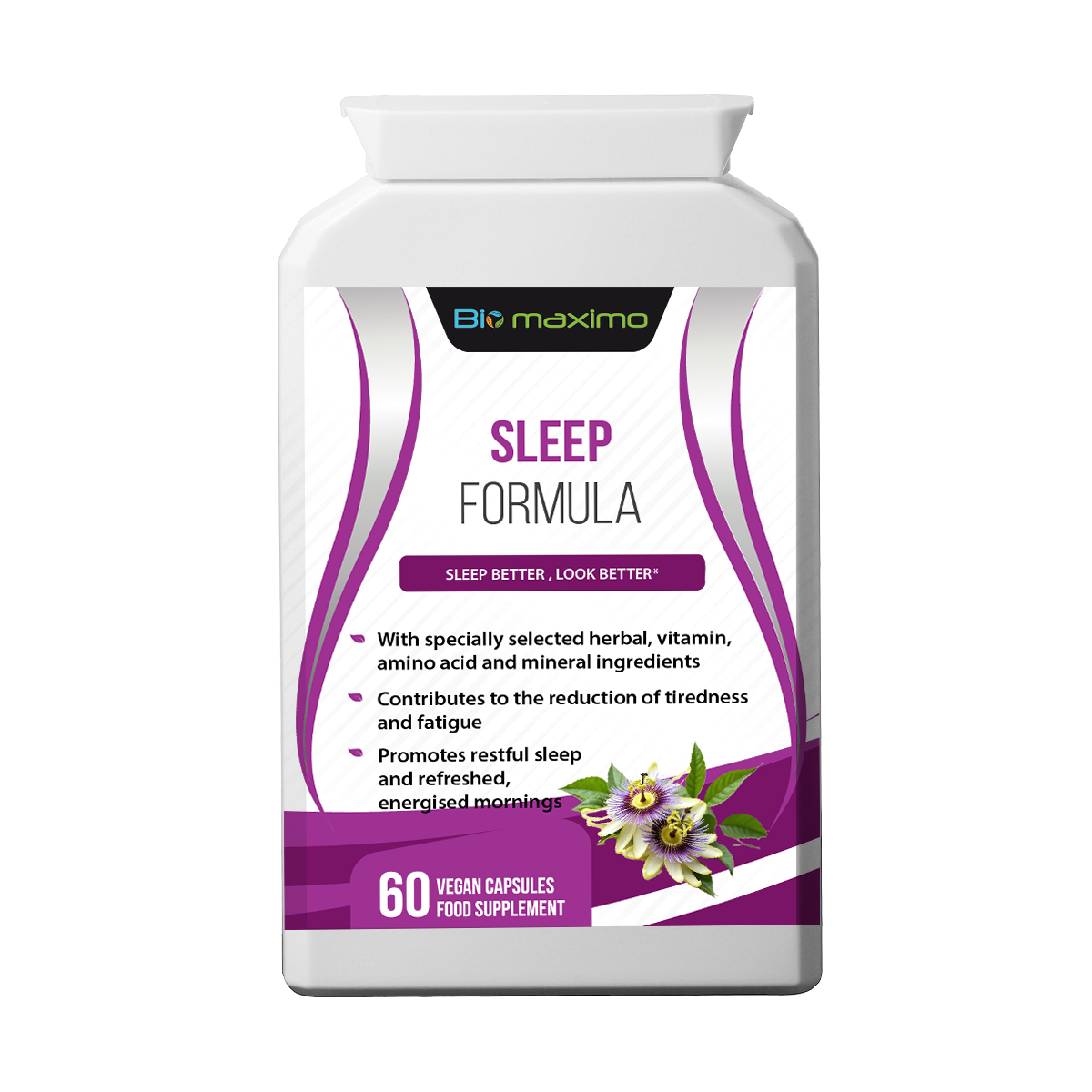 Biomaximo Sleep Formula with Magnesium, L-Tryptophan, Chamomile & Lemon Balm