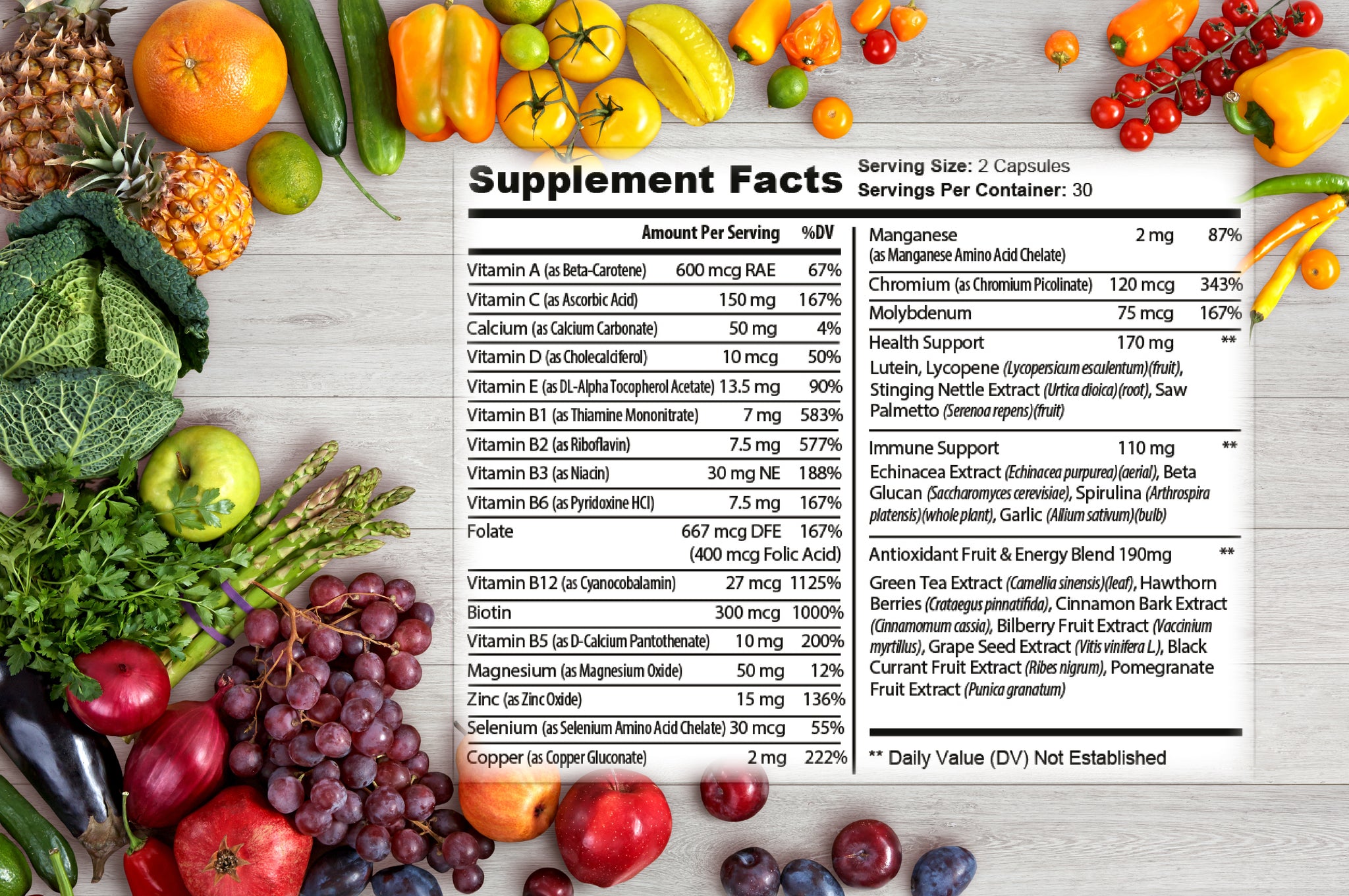 Biomaximo Women's A-Z Multivitamin For Immune Support With Natural Herbal & Fruit Extracts