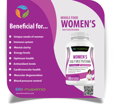Biomaximo Women's A-Z Multivitamin For Immune Support With Natural Herbal & Fruit Extracts