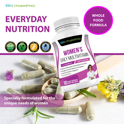 Biomaximo Women's A-Z Multivitamin For Immune Support With Natural Herbal & Fruit Extracts