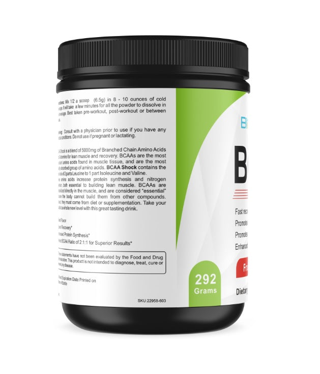Biomaximo BCAA Shock Fruit Punch Supplement for Muscle Mass Development
