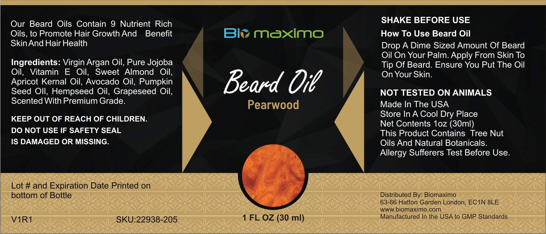 Biomaximo Natural Argan & Jojoba Beard Oil - Softens, Smooths & Strengthens Beard Growth