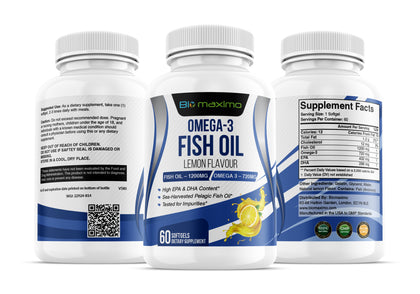 Biomaximo Premium Omega-3 1200 MG Fish Oil (60 Capsules)