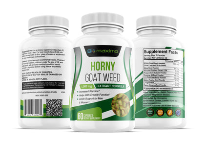 Biomaximo Horny Goat Weed Extract Formula with Maca Root Powder & Mucuna Pruriens Extract - Aphrodisiac Libido Sexual
