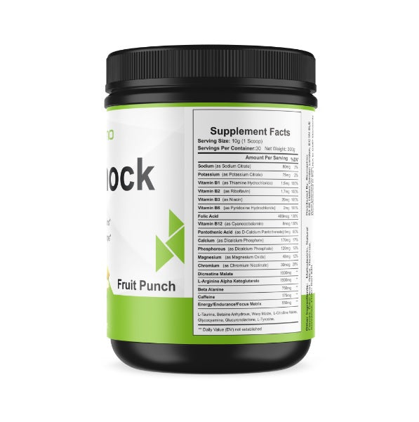Biomaximo Nitric Shock Pre Workout Fruit Punch - For Explosive Energy