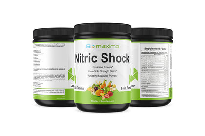 Biomaximo Nitric Shock Pre Workout Fruit Punch - For Explosive Energy