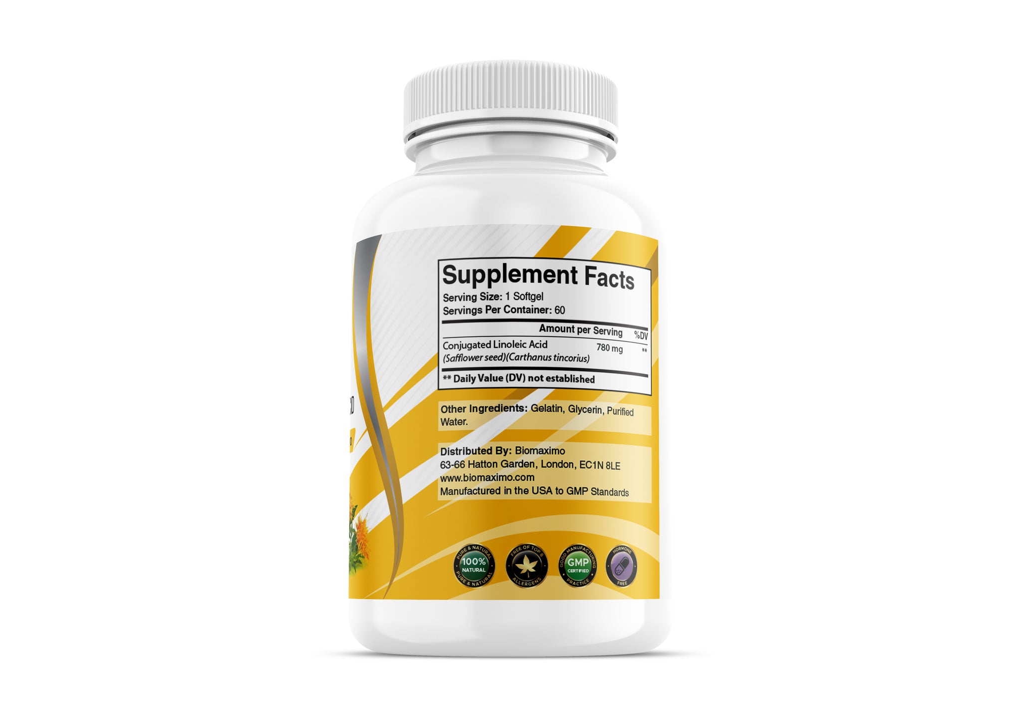 Biomaximo CLA Softgel - Non GMO & Gluten Free Conjugated Linoleic Acid