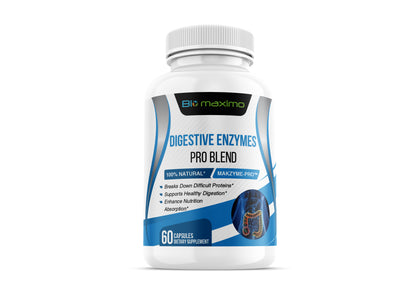 Biomaximo Digestive Enzyme 60 Capsules - D'origine végétale à haute résistance