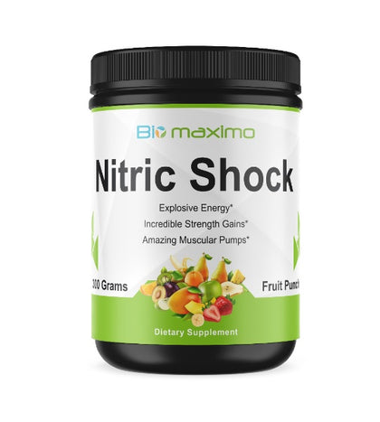 Biomaximo Nitric Shock Pre Workout Fruit Punch - Para una energía explosiva